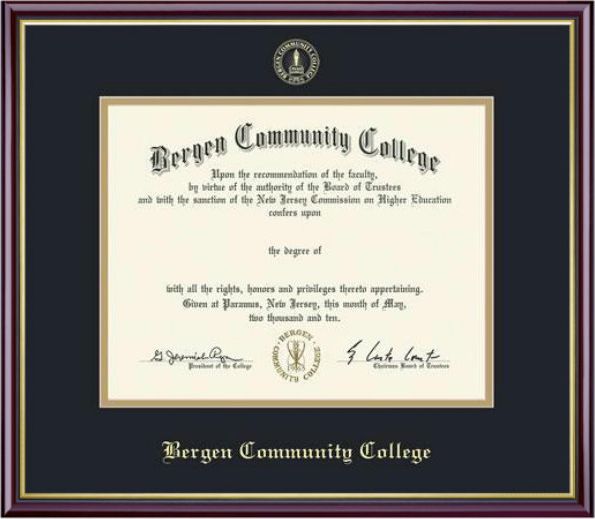 Bergen Community College 7x9 Windsor Diploma Frame | Bergen Community ...