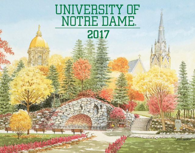 F1648D 2017 Jack Appleton Calendar University Of Notre Dame