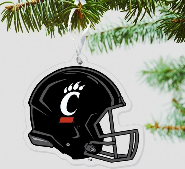 University of Cincinnati Etched Helmet Christmas Ornament