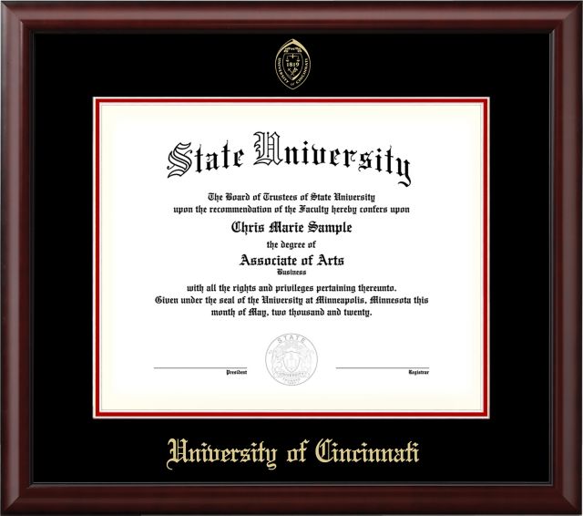University of Cincinnati Diploma Frame