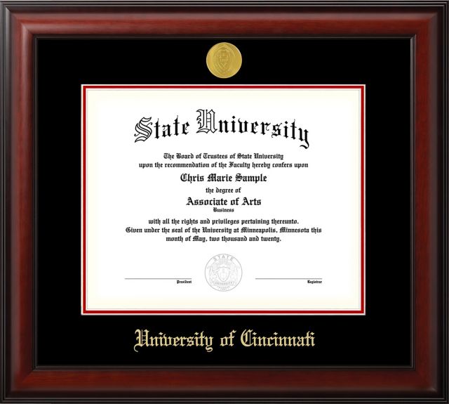 University of Cincinnati 14" x 17" Mahogany Diploma Frame