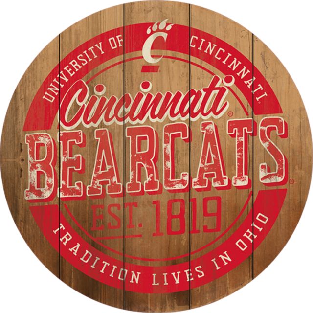 University of Cincinnati Barrel Top Wall Mount 26''x26'' - ONLINE ONLY