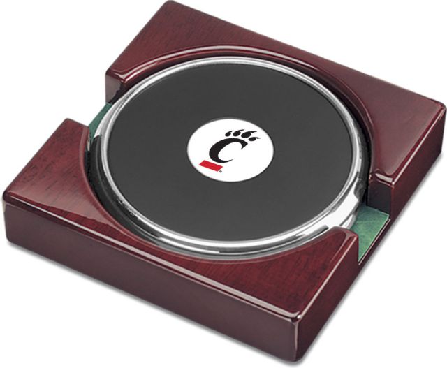 CSI  Set Of 2 Silver Round Coaster Gift Boxed With Colored Medallion - ONLINE ONLY