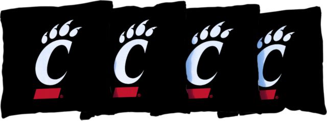 4 Cincinnati Bearcats Black Regulation Corn Filled Cornhole Bags - ONLINE ONLY