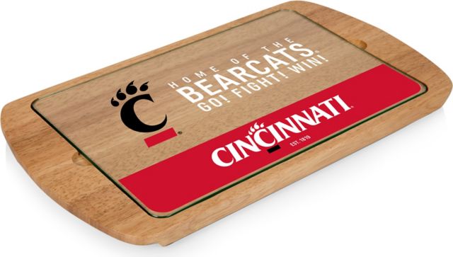 University of Cincinnati Billboard Glass Top Serving Tray - ONLINE ONLY