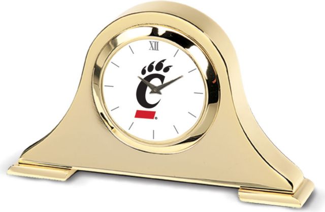 CSI Gold Napoleon Desk Clock With Colored Medallion - ONLINE ONLY