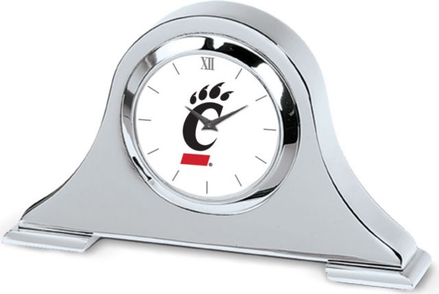 CSI Silver Napoleon Desk Clock With Colored Medallion - ONLINE ONLY