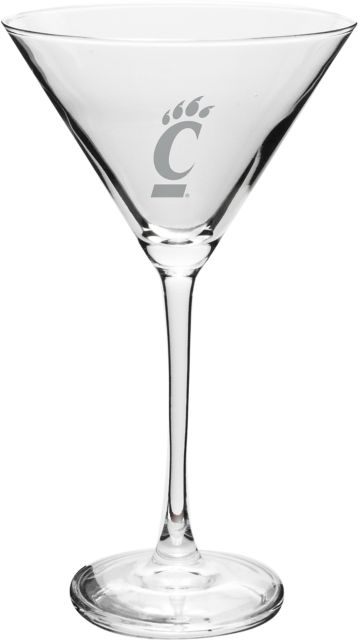 University of Cincinnati 10 oz Martini Glass