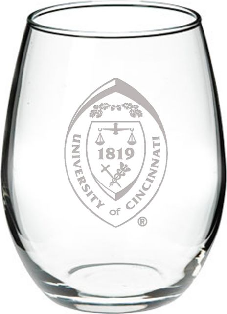 University of Cincinnati 21 oz. Stemless Wine Glass