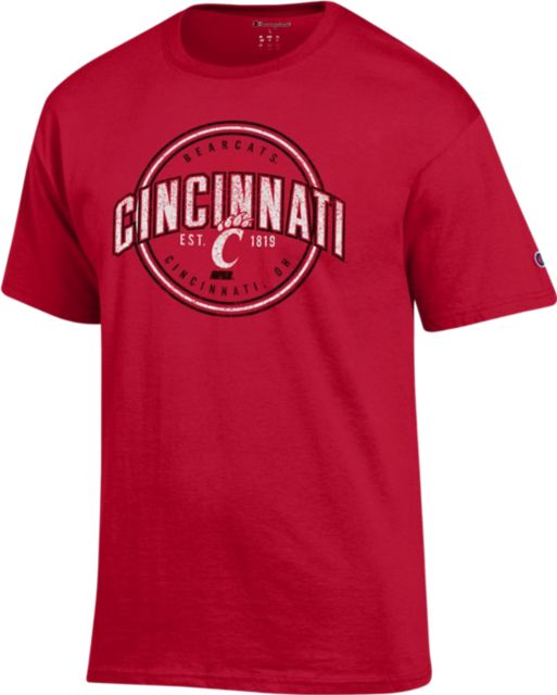 Men's Champion Red Cincinnati Bearcats Football Jersey Long Sleeve T-Shirt