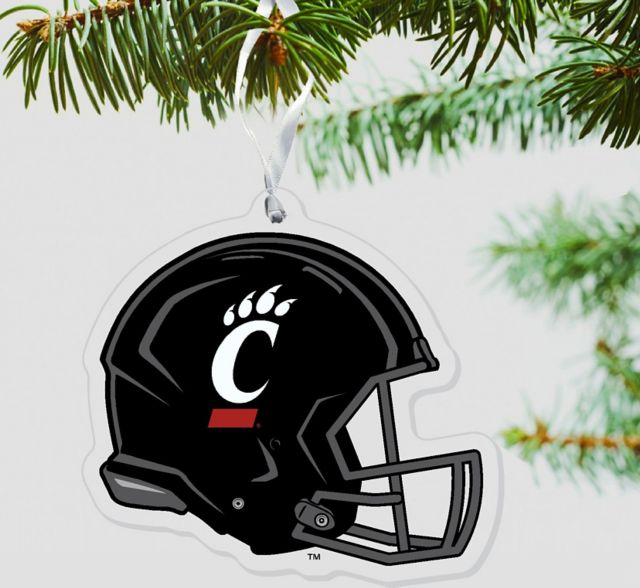 University of Cincinnati Etched Helmet Christmas Ornament