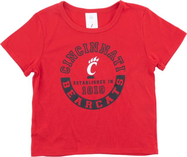 University of Cincinnati Youth Girl's Cropped Short Sleeve T-Shirt