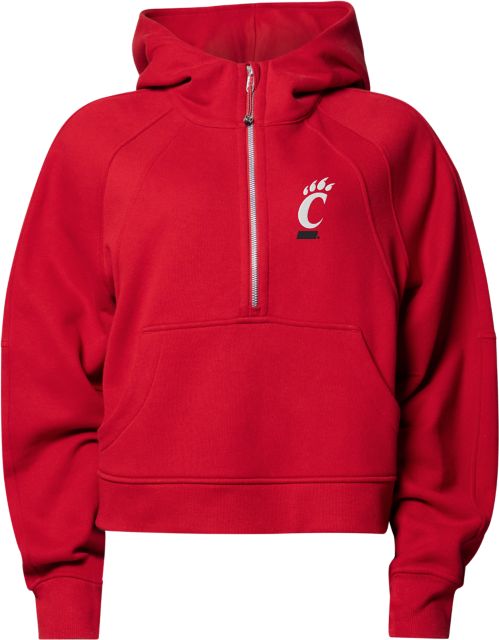 University of Cincinnati Women's Oversized 1/2 Zip Hooded Sweatshirt