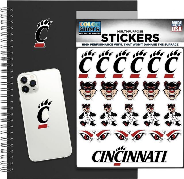 University of Cincinnati Bearcats Sticker Sheet