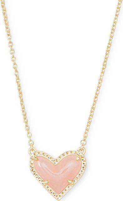 Ari Heart Gold Chain Bracelet in Rose Quartz