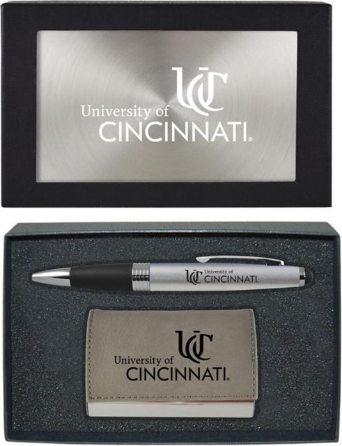University of Cincinnati Business Card Holder And Pen Set