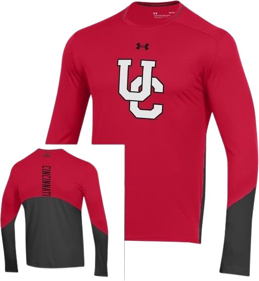 Men's Champion Red Cincinnati Bearcats Football Jersey Long Sleeve