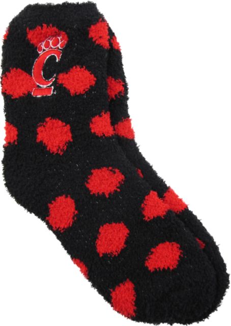 University of Cincinnati Fuzzy Dot Socks