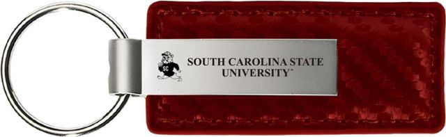 South Carolina State University Bulldogs Leather Carabiner Keychain