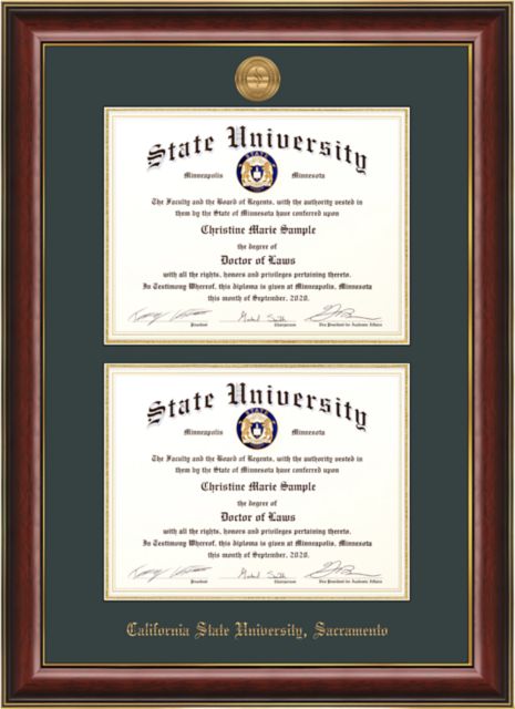 Sacramento State Classic 8.5" x 11" Mahogany Diploma Frame with Gold Trim