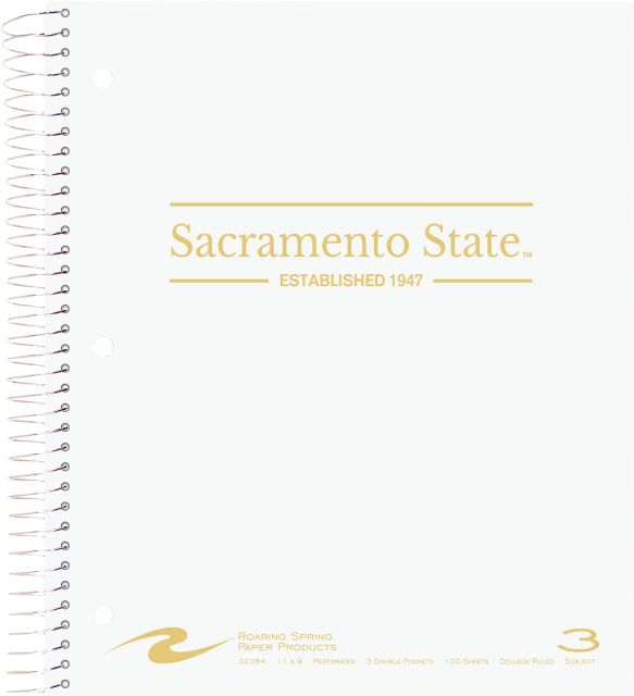 Sacramento State 3 Subject Notebook