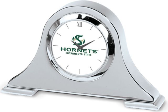CSI Silver Napoleon Desk Clock With Colored Medallion - ONLINE ONLY