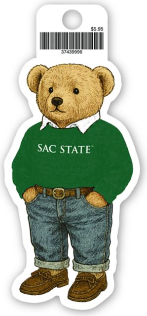 Sacramento State Teddy Bear Vinyl Sticker