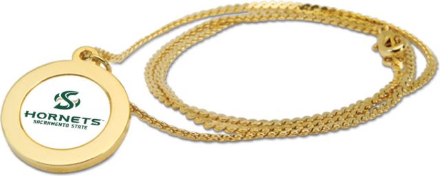 CSI Gold Pendant Necklace With Colored Medallian - ONLINE ONLY