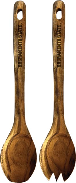 Sacramento State Teak Fork and Spoon Set