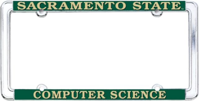 Sacramento State Computer Science Thin Dome License Plate Frame