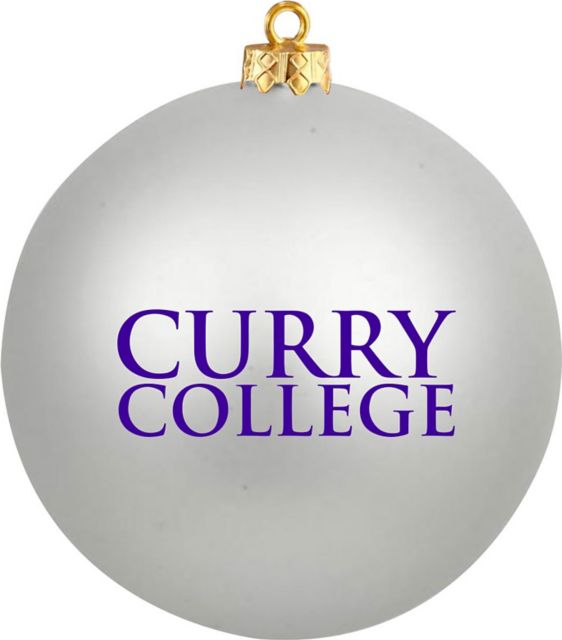Curry College Round Shatterproof Ornament