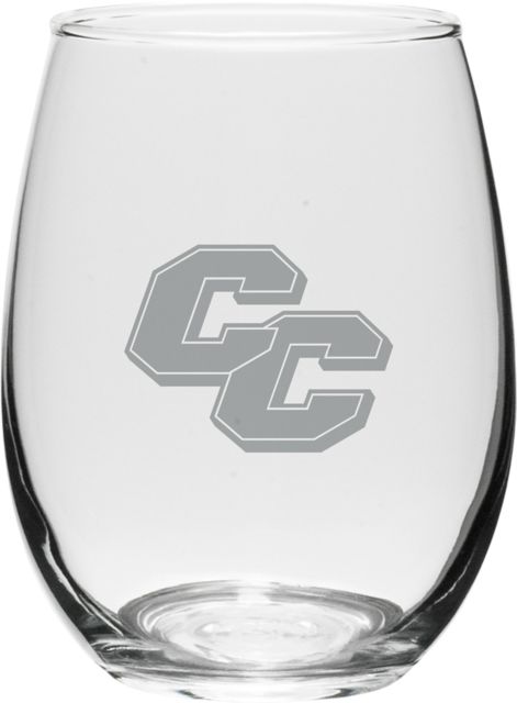 Curry College Colonels 15 oz. Stemless Wine Glass