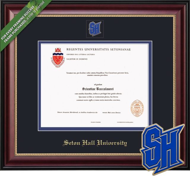 Seton Hall University Sienna 8.5 x 11 Diploma with Double mat and Medallion - ONLINE ONLY