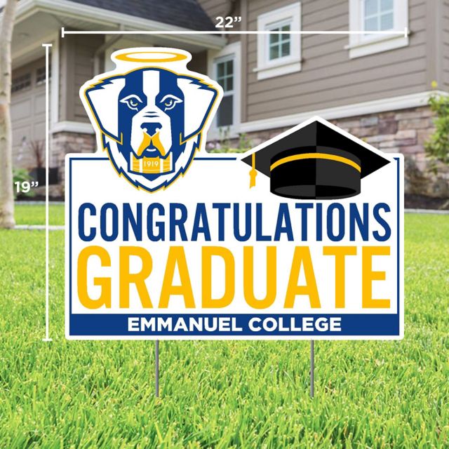 Emmanuel College Grad Lawn Sign