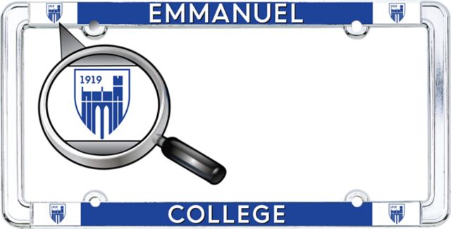 Emmanuel College Thin Dome License Plate Frame