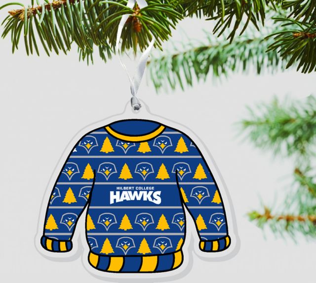 Hilbert College Hawks 3'' x 4'' Etched Ornament