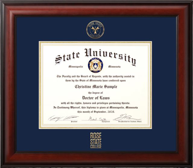 Rose State College 11" x 8.5" Diploma Frame