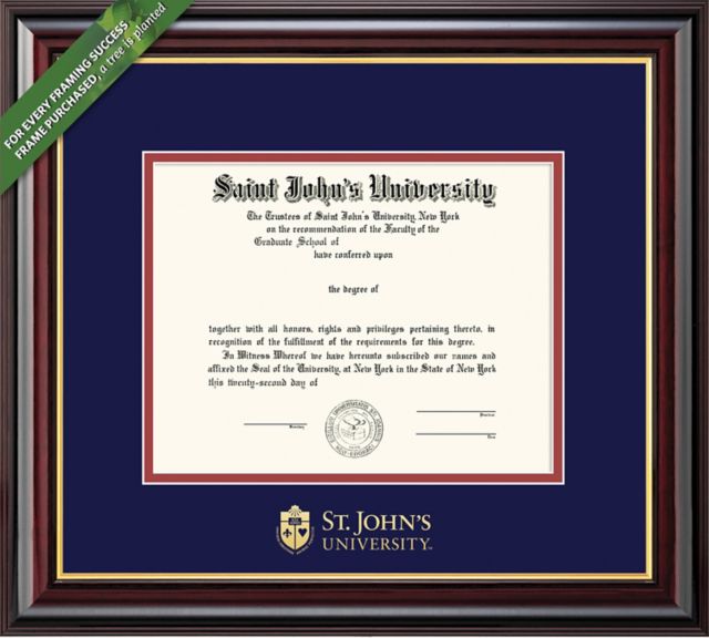 St. John's University 8.5'' x 11'' Windsor Diploma Frame