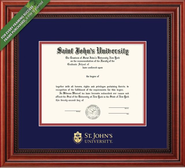 St. John's University Millenium BA/MA Diploma Frame -ONLINE ONLY