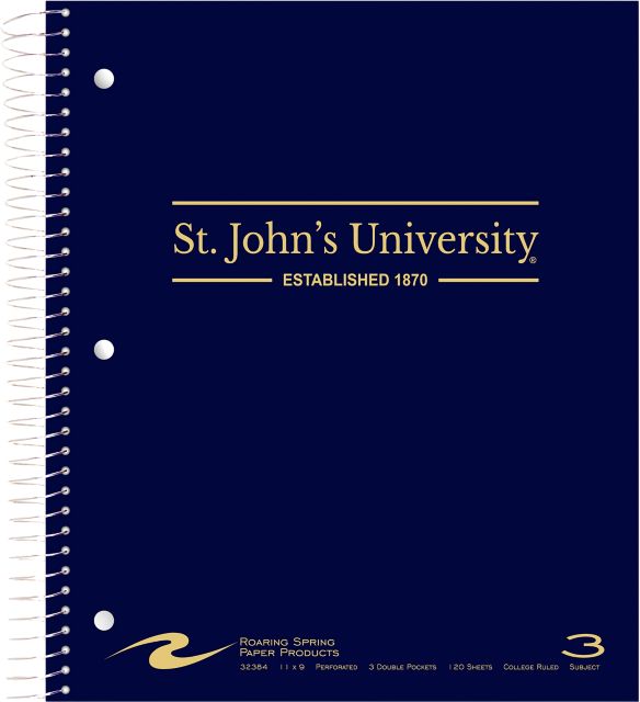St. John's University 3 Subject Notebook