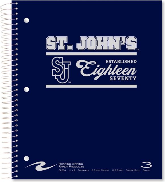 St. John's University 120 Sheet 3 Subject Notebook