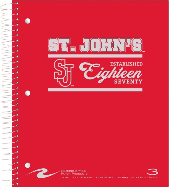 St. John's University 120 Sheet 3 Subject Notebook