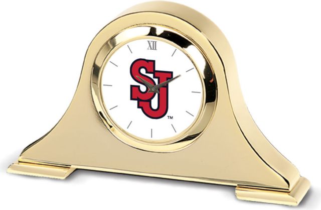 CSI Gold Napoleon Desk Clock With Colored Medallion - ONLINE ONLY