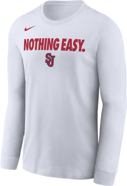 St. John's University Red Storm Basketball Nothing Easy 2025 Bench Long Sleeve T-Shirt