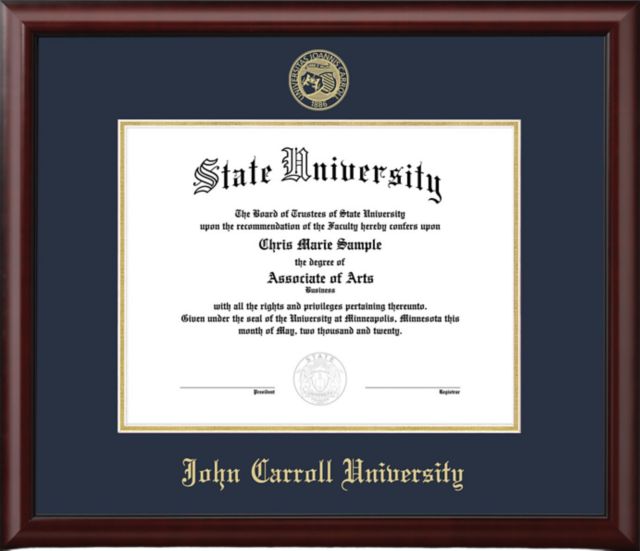 John Carroll University Mahogany Scholar Diploma Frame