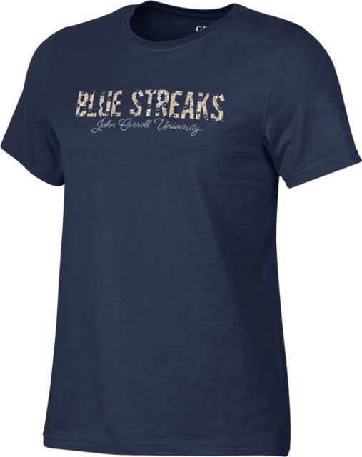 John Carroll University Blue Streaks Women's Flower Short Sleeve T-Shirt