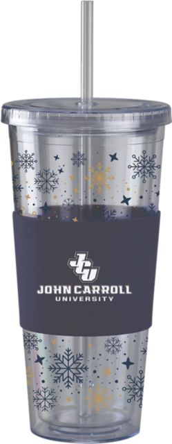 John Carroll University Straw Snowflake Tumbler