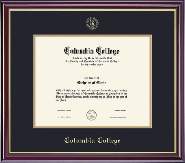 Columbia College 8.5'' x 11'' Windsor Diploma Frame
