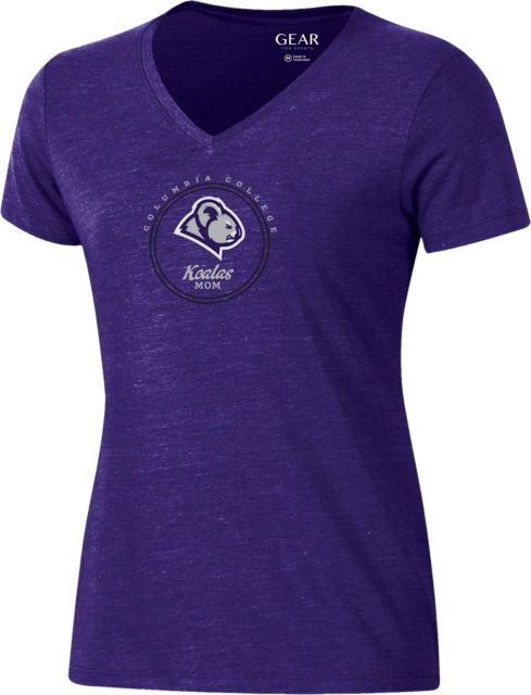 Columbia College Koalas Mom Women's V-Neck Short Sleeve T-Shirt