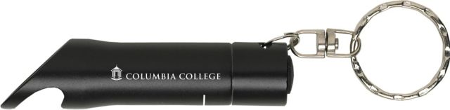 Columbia College Keychain with Bottle Opener Flashlite